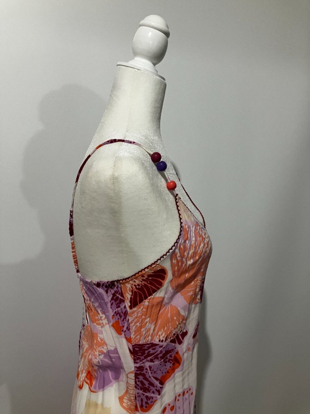 Poupette St. Barth Bessie Floral Print Maxi Dress Pink Macro Sz S - Picture 7 of 11